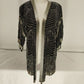 Destinee Silk Top Gold Beaded Cardigan Semi-Sheer Jacket Dolman Sleeves Size L