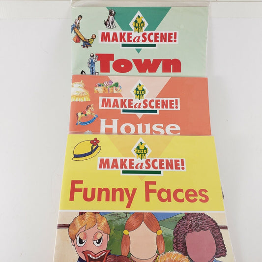 3 Hazel Mill Make a Scene Faces House Town Child Toy Book Scotland 1993 UK 92