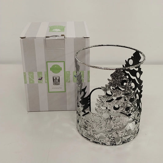 Scentsy O Christmas Tree silver black metal warmer wrap