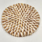 Cowrie Sea Shell Trivet Hot Pad Plate Doily 6" Boho Coastal Decor 1970s