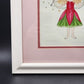 Fairy Tale Princess Painting Print Pink Matting White Frame 14"x16" Vintage Art