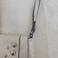 Kathy Van Zeeland Beige Croc Crossbody Bag Studded Rhinestone Heart Clasp Vtg