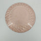 Fortecrisa Pink Swirl Ribbed Glass Salad Plate 7” MCM Tableware Mexico Vintage