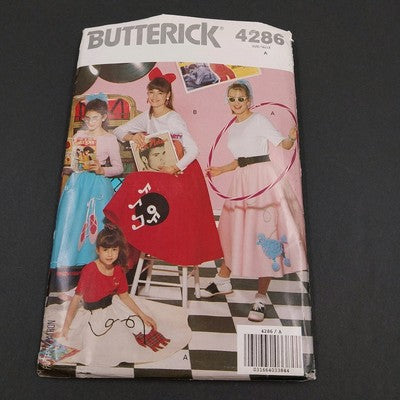 Butterick 4286 Vintage Sewing Pattern 1989 Uncut Misses & Girl Top Skirt Size A