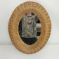 Vintage Wicker Rattan Oval Wall Mirror Boho Coastal Decor 26x21