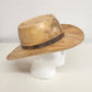 Lathe Turned Wood Cowboy Hat Tan 7-1/8 RW Huey Handcrafted Caduceus Symbol