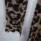 Xtaren Women's Leopard Print Sheer Pleated Mini Shirt Dress Long Sleeve Small
