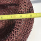 Women's Burgundy Woven Straw Cloche Sun Hat Rolled Brim Open Weave One Size Vtg