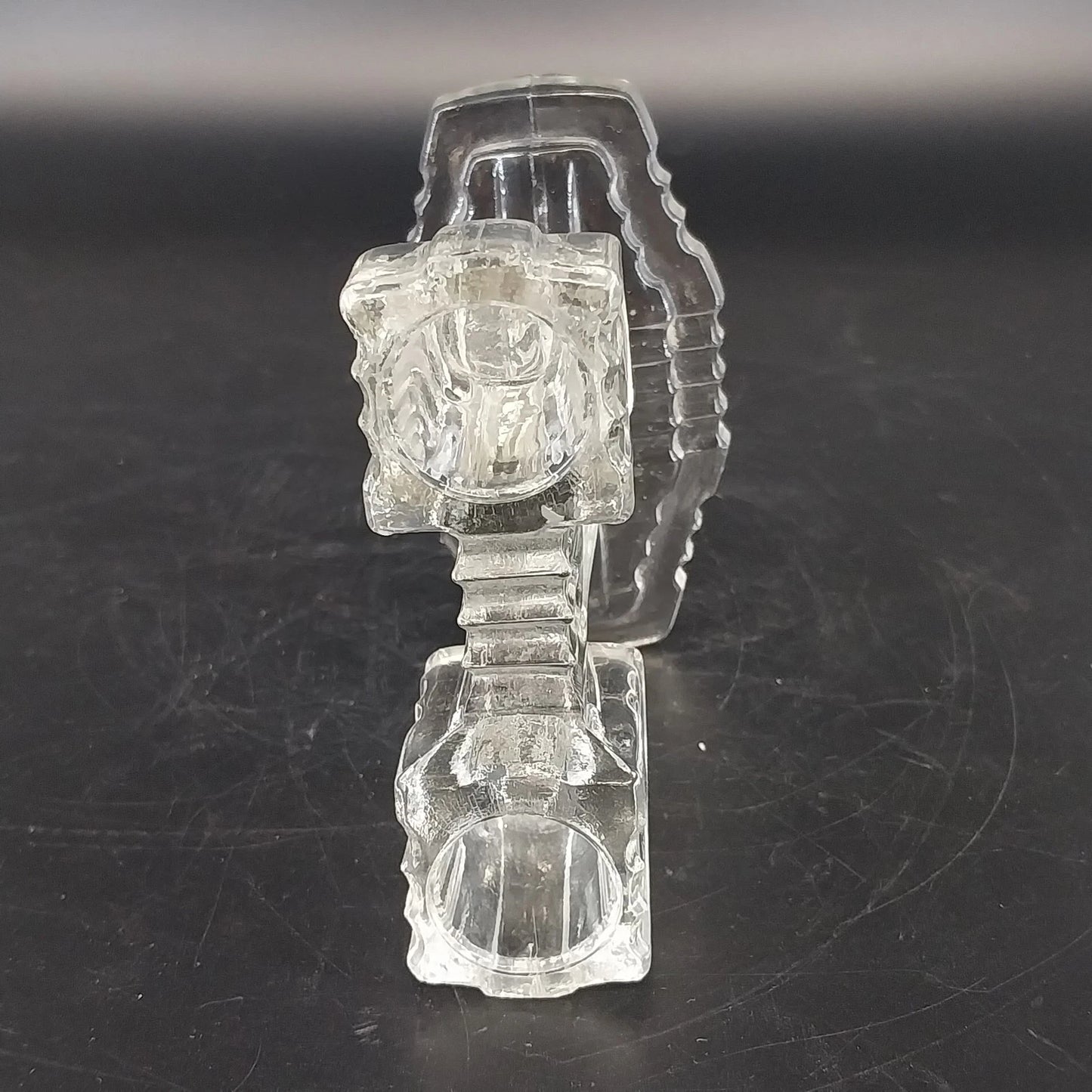Anchor Hocking Queen Mary Clear Glass Pattern Double Candle Holder 4.5" Vintage