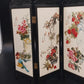 Chinese Mini Folding Tabletop Screen 4 Panel Double Sided Geisha Asian Decor Vtg