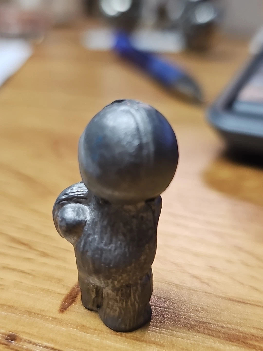 Mini Pewter Football Player Bear Figurine 1.5" Sports Collectible Vintage