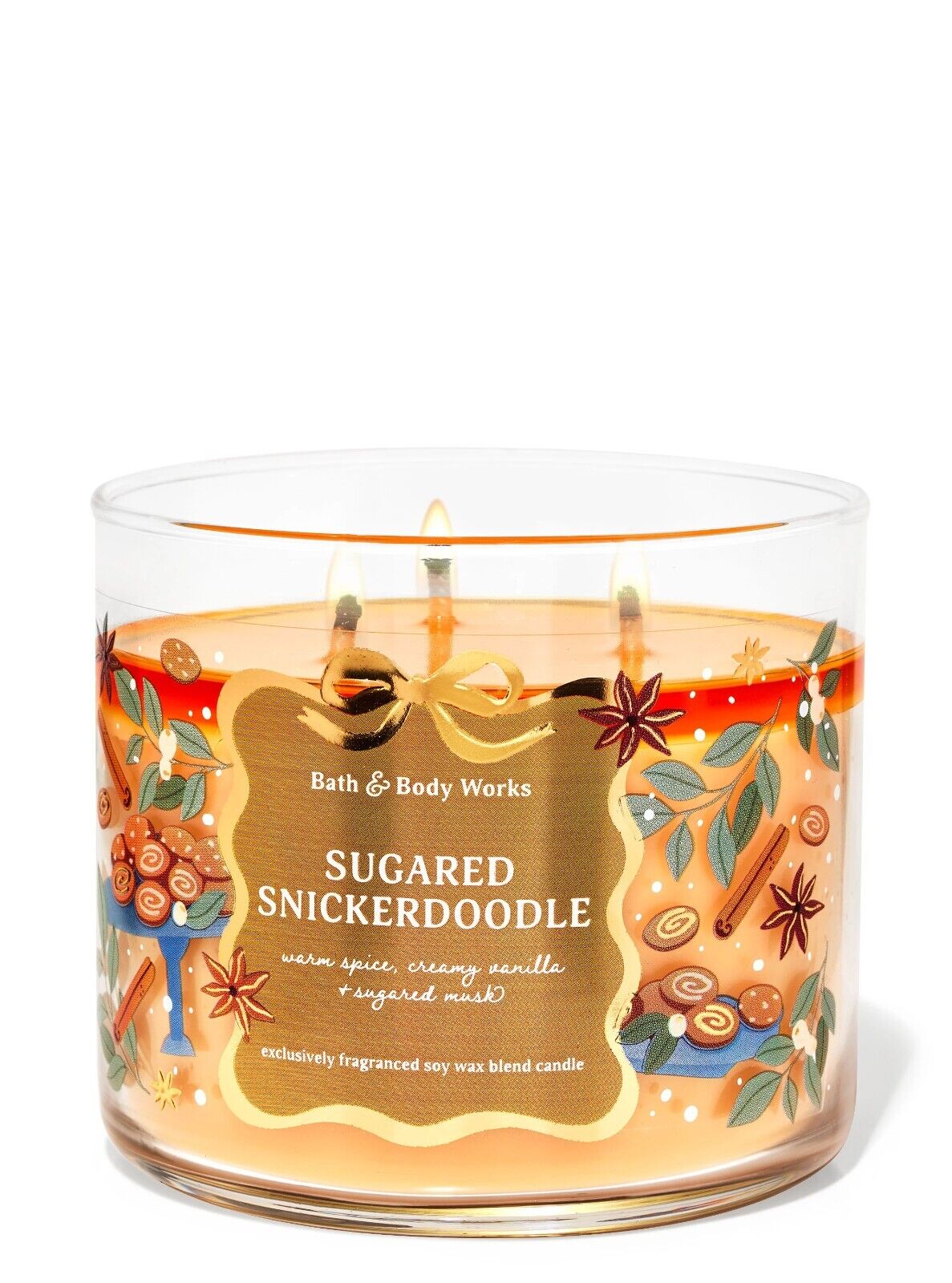 Sugared Snickerdoodle 3 Wick Candle Bath Body Works Holiday Christmas 14.5 oz LG