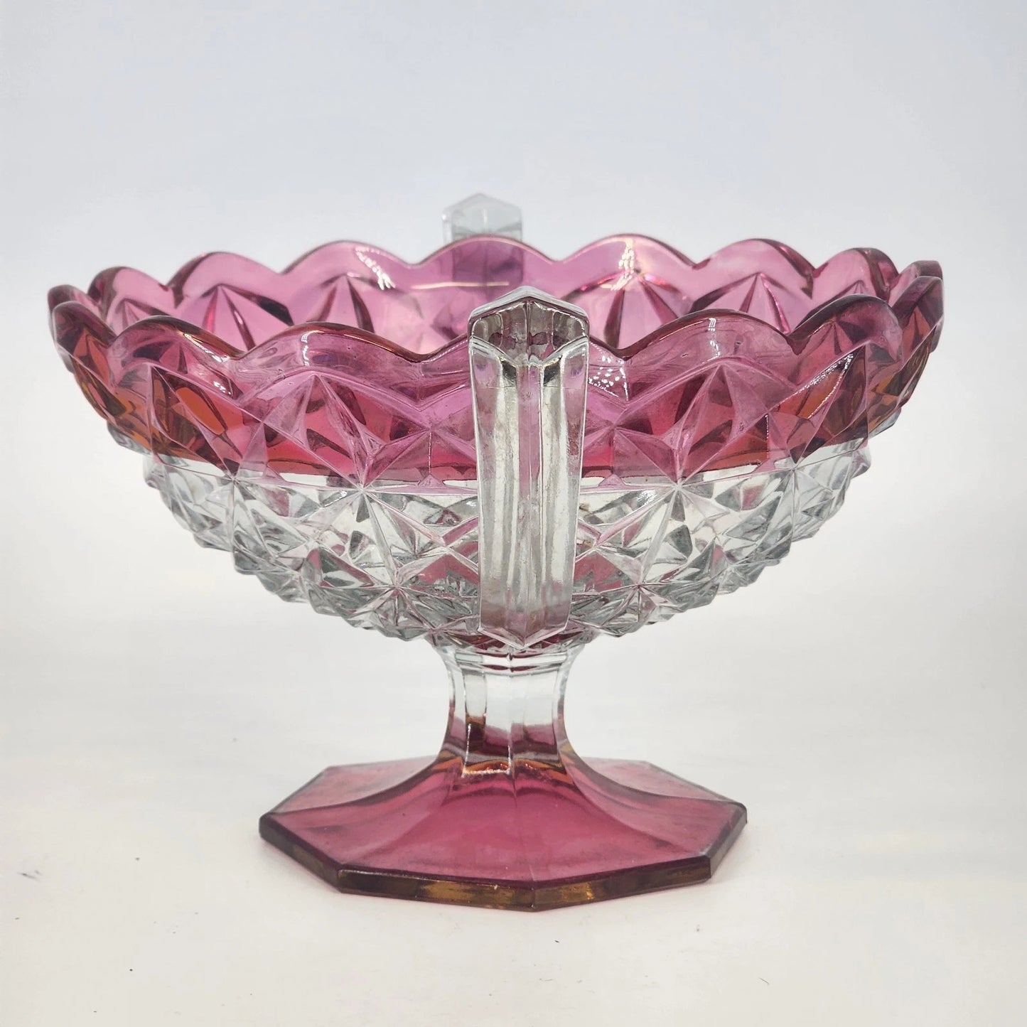 Tiffin Franciscan Williamsburg Cranberry Compote 2 Handle