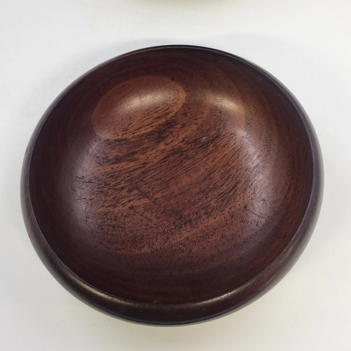 Haitian Wooden Salad Bowl Set 6 Pc Small & 1 Pc Large Serving Dish 9.75" 1970s