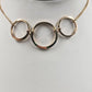Gold Tone Curb Link Chain w Round Gilded Circle Open Loops Pendant 20" Necklace