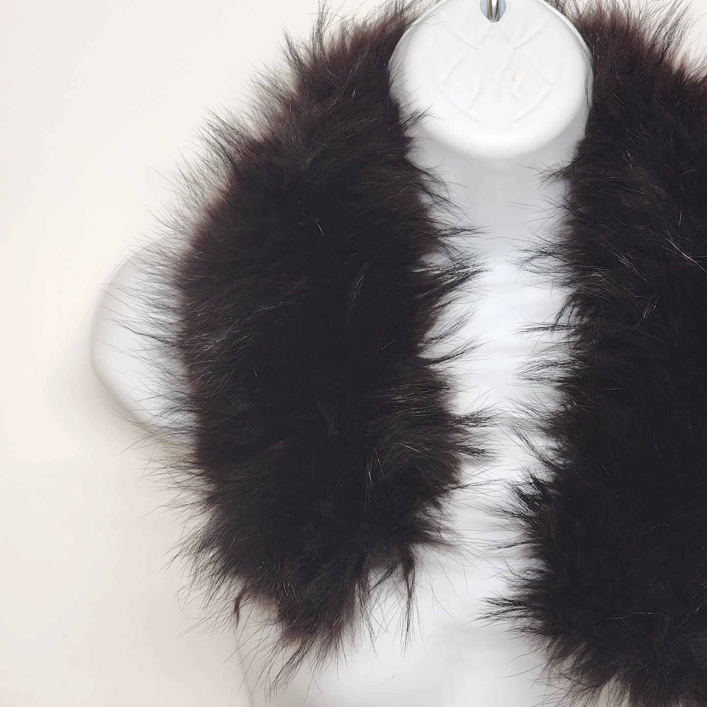 Black Shaggy Faux Fur Collar 26 Inch Wrap Scarf Women