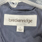 Breckenridge Women's Large Raincoat Blue White Check Hooded Full Zip Snap Jacket