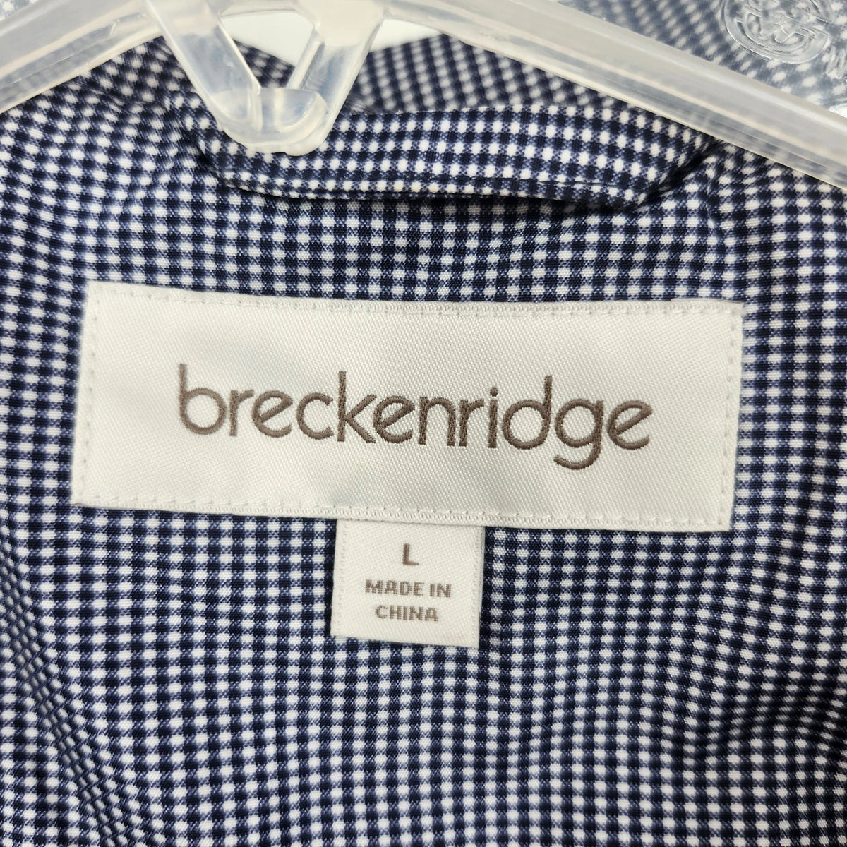 Breckenridge Women's Large Raincoat Blue White Check Hooded Full Zip Snap Jacket