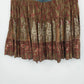 Younique Denim Patchwork Boho Midi Skirt Blue Brown Paisley Women Size 7 Button