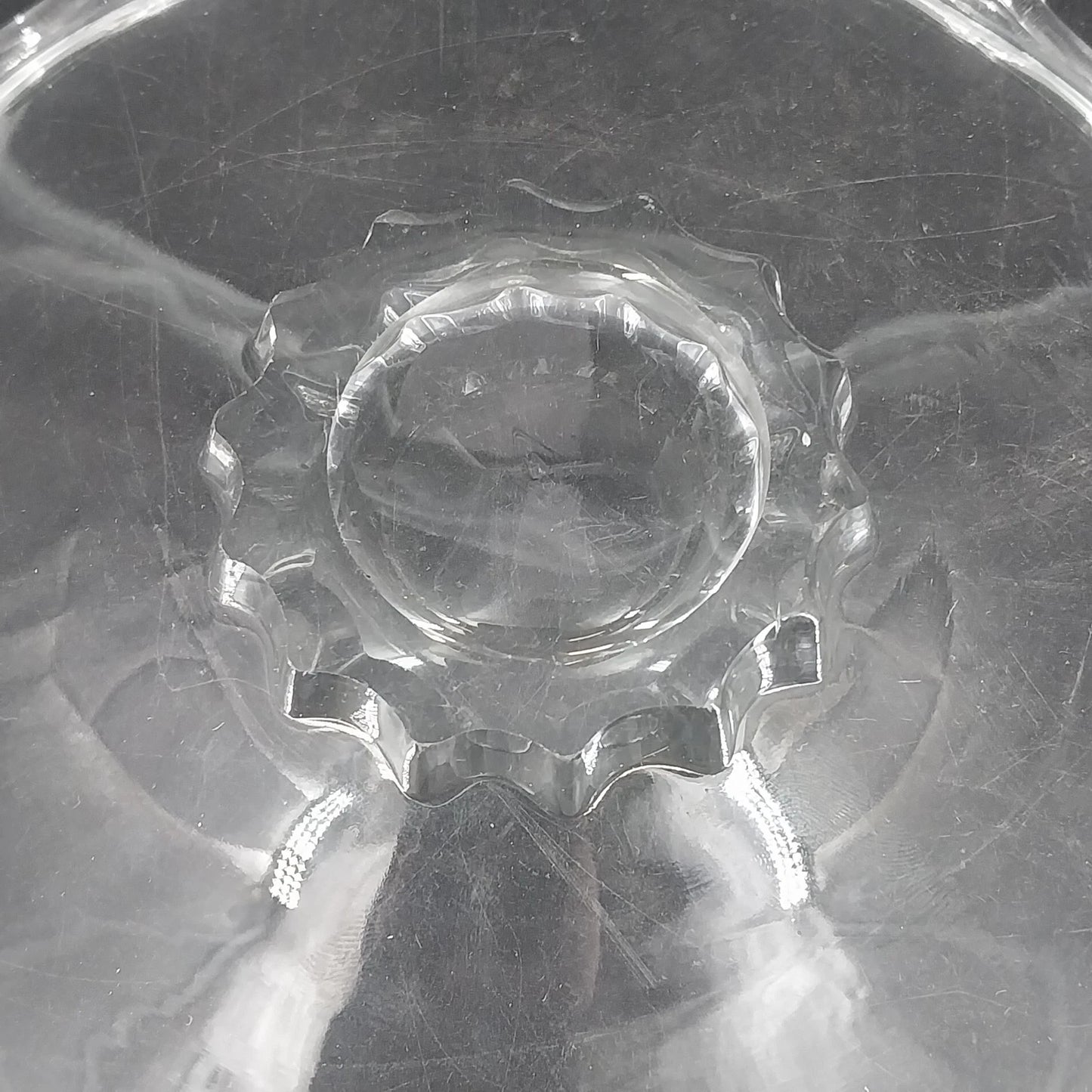 Heisey Lariat Clear Glass Footed Bon Bon Nougat Plate Candy Dish 8.5" Looped Rim