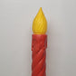 Blow Mold Vintage Red w/ Yellow Flames Pole Candle Product Union Molded 35" Tall