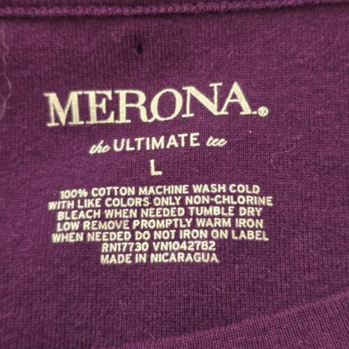 Merona T-Shirt Dark Purple Long Sleeves Size Large Women's Comfortable Cotton