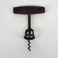 WILLIAMSON'S Corkscrew Wine Bottle Opener Flat Wood T Handle Boot Lever 5.5" Vtg