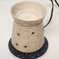Scentsy Angora Warmer Beige Cream Tan Swirl Pattern Portable Luminaire Lamp 6 in