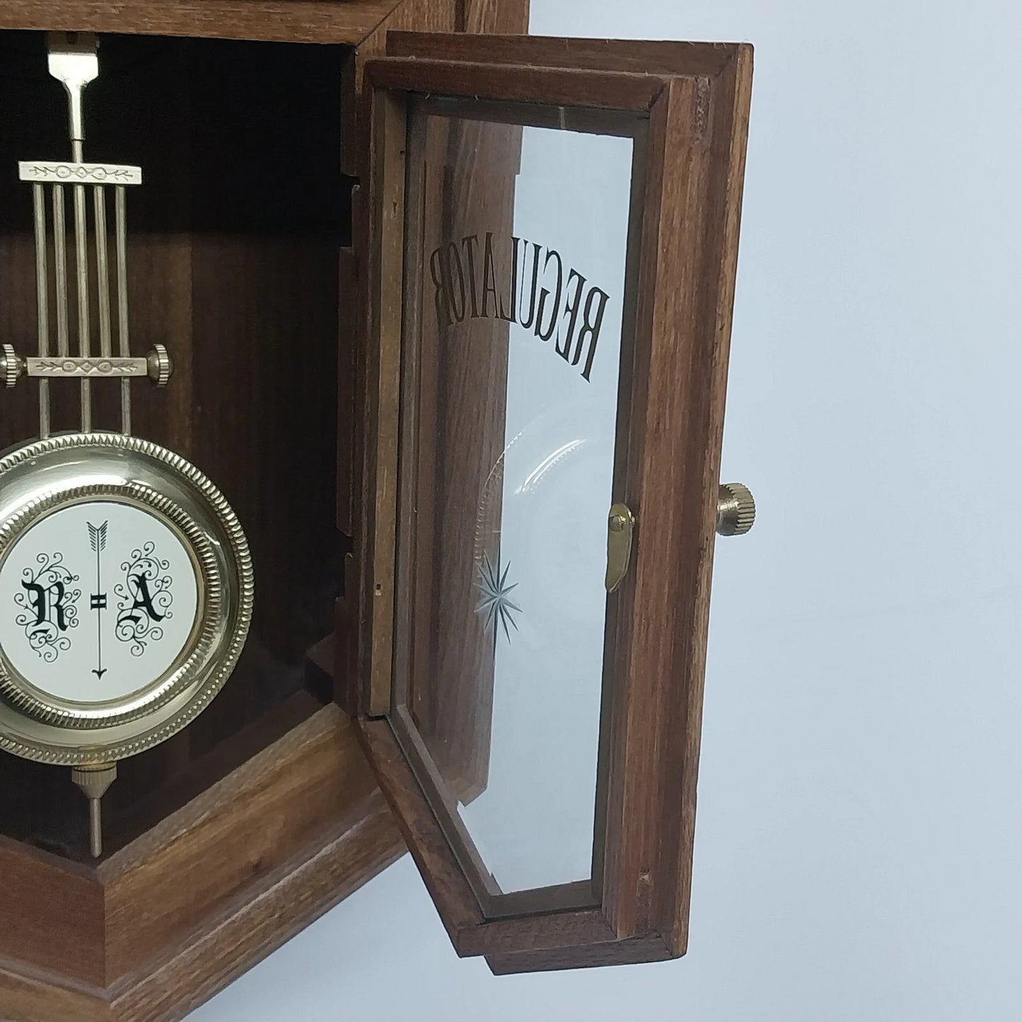 D&A Regulator Westminster Chime Wall Clock Octagon Face 8 Day Movement Oak Case