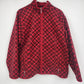 Karen Scott Sport Women's Fleece Jacket Large Red Black Plaid Full Zip Pockets