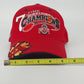 Ohio State Buckeyes 7 Time National Champions Red Cap Hook Loop Adjustable Hat