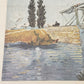 Framed Print Vincent van Gogh Langlois Bridge at Arles Vintage 1950 Wall Art 10"