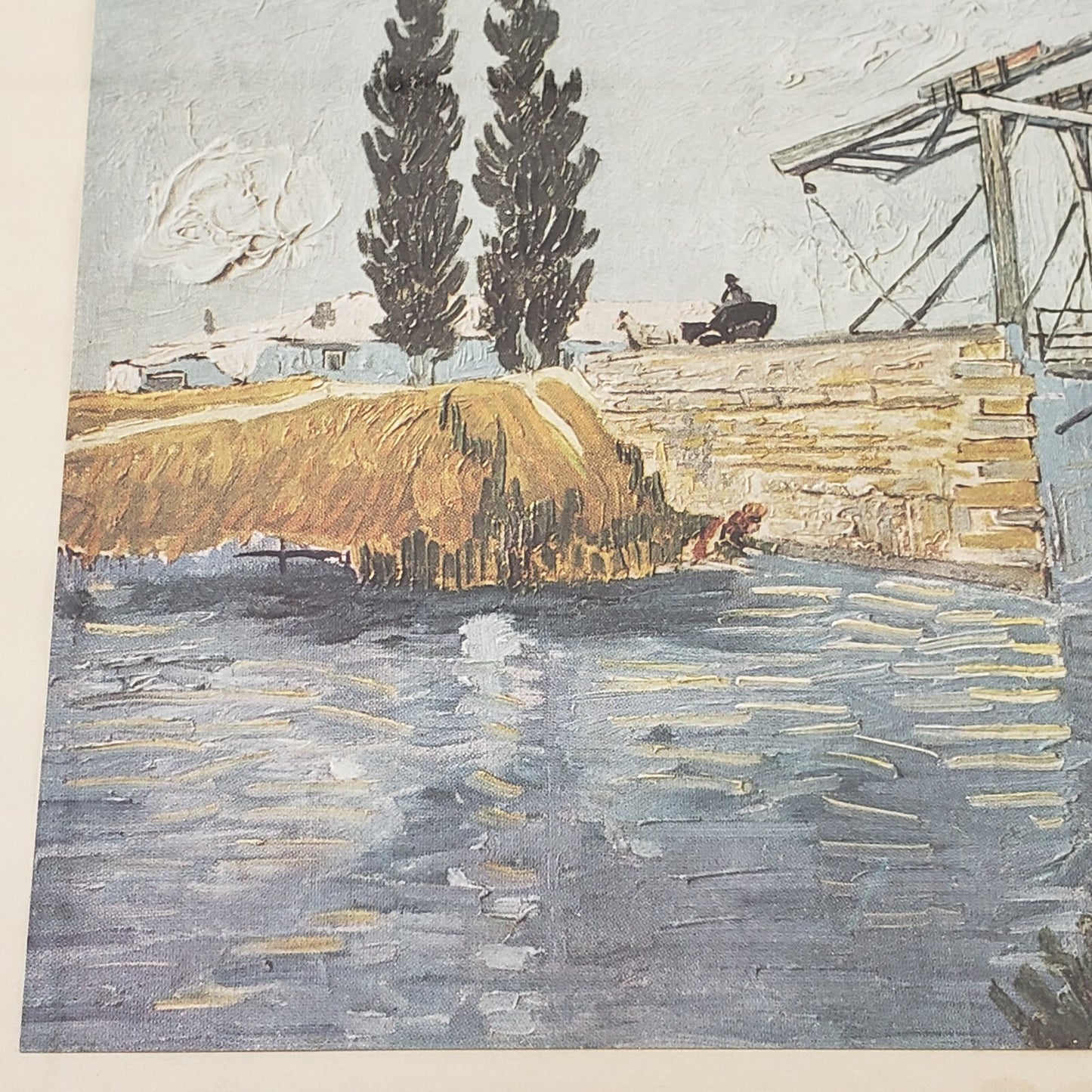 Framed Print Vincent van Gogh Langlois Bridge at Arles Vintage 1950 Wall Art 10"
