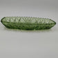 Hazel Atlas Avocado Green Oblong Relish Dish with Prescut Star Motif – 9.5 × 4.5″