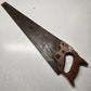 Warranted Superior 26" Crosscut Hand Saw Eagle Medallion Wood Handle Vintage