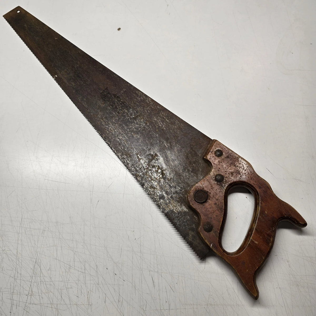 Warranted Superior 26" Crosscut Hand Saw Eagle Medallion Wood Handle Vintage