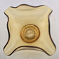 Viking Art Glass Bowl Amber Epic Loop Ruffled Pinched Candy Trinket Dish 6" MCM