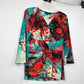 Y2K Mesmerize Retro Blouse Women’s L Multicolor Funky Print V-Neck Festival Top
