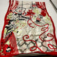 Holiday Scarf 20"x68" Red Black White Gray Women Decorating Christmas Tree Scene