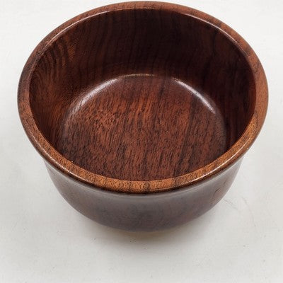 Wood Footed Salad Bowl 6.5" Felt Base Decorative Display Beautiful Grain