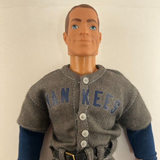 New York Yankee Lou Gehrig Vintage Action Figurine #4 Cloth Jersey With Buttons