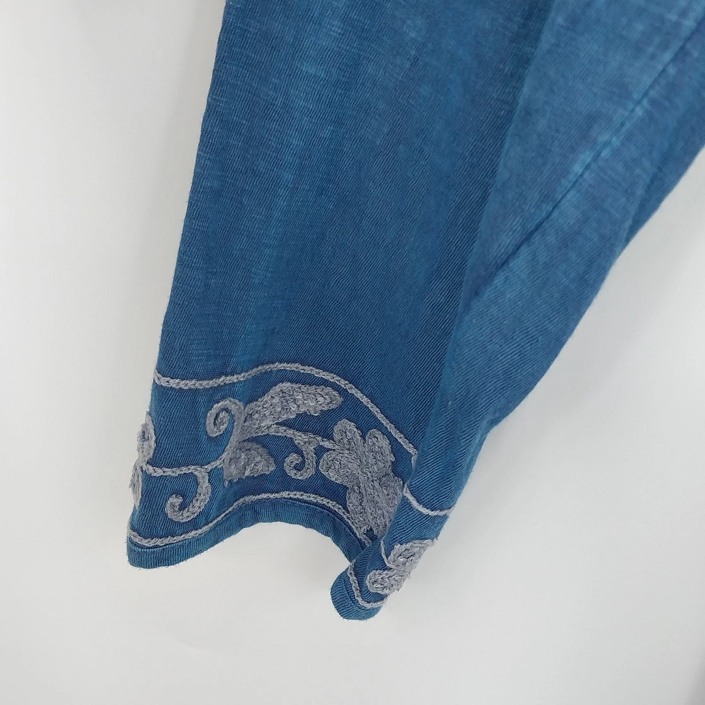 Luv 2 Luv Blue Embroidered Kurti Dress Womens Large Boho