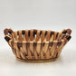 Oval Basket with Wooden Handles 12"x9" LaVeeda Hand Woven Rattan Wicker