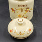 Jewel Tea Autumn Leaf 4Pc Canister Set Limited Edition Flour Coffee Virginia Lee
