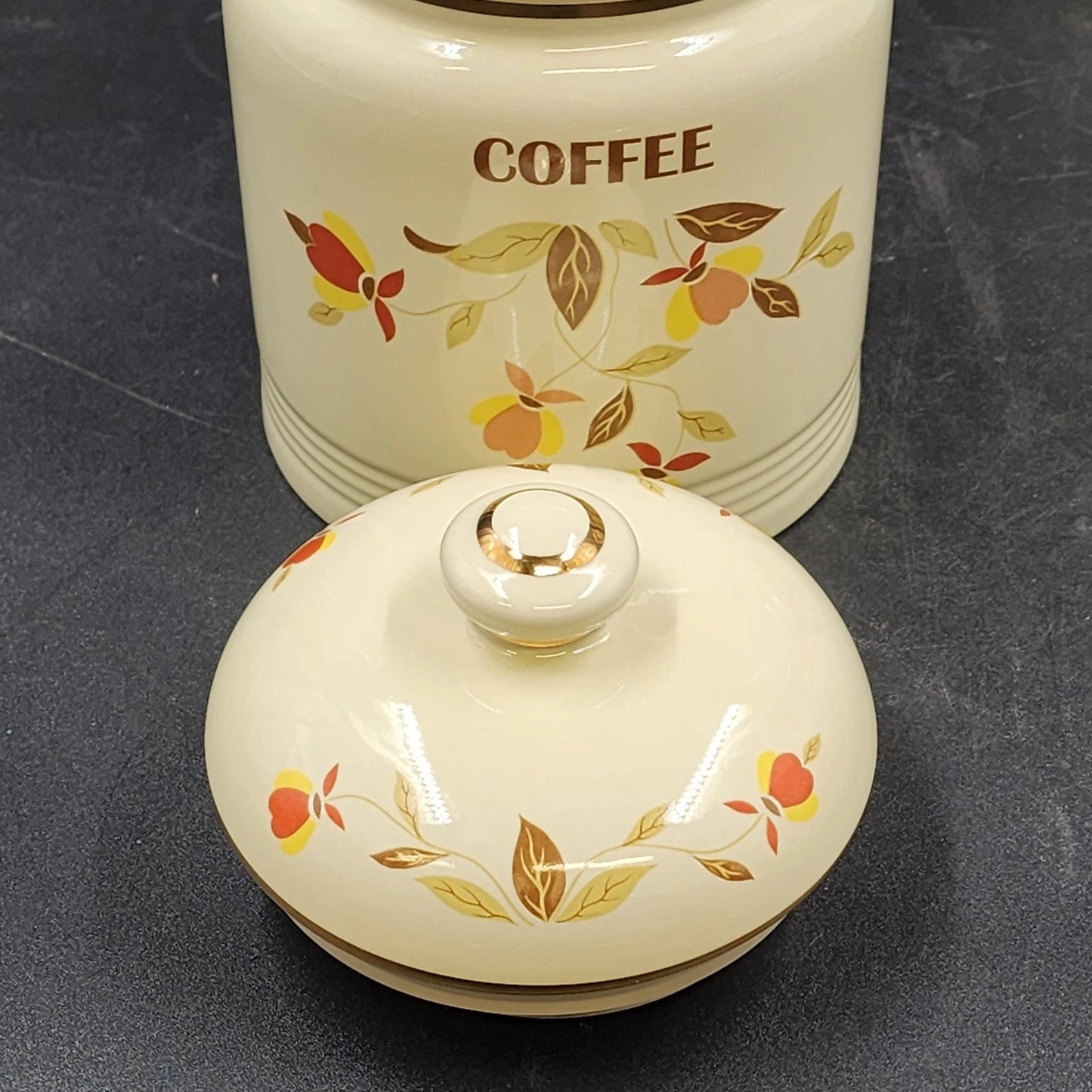 Jewel Tea Autumn Leaf 4Pc Canister Set Limited Edition Flour Coffee Virginia Lee