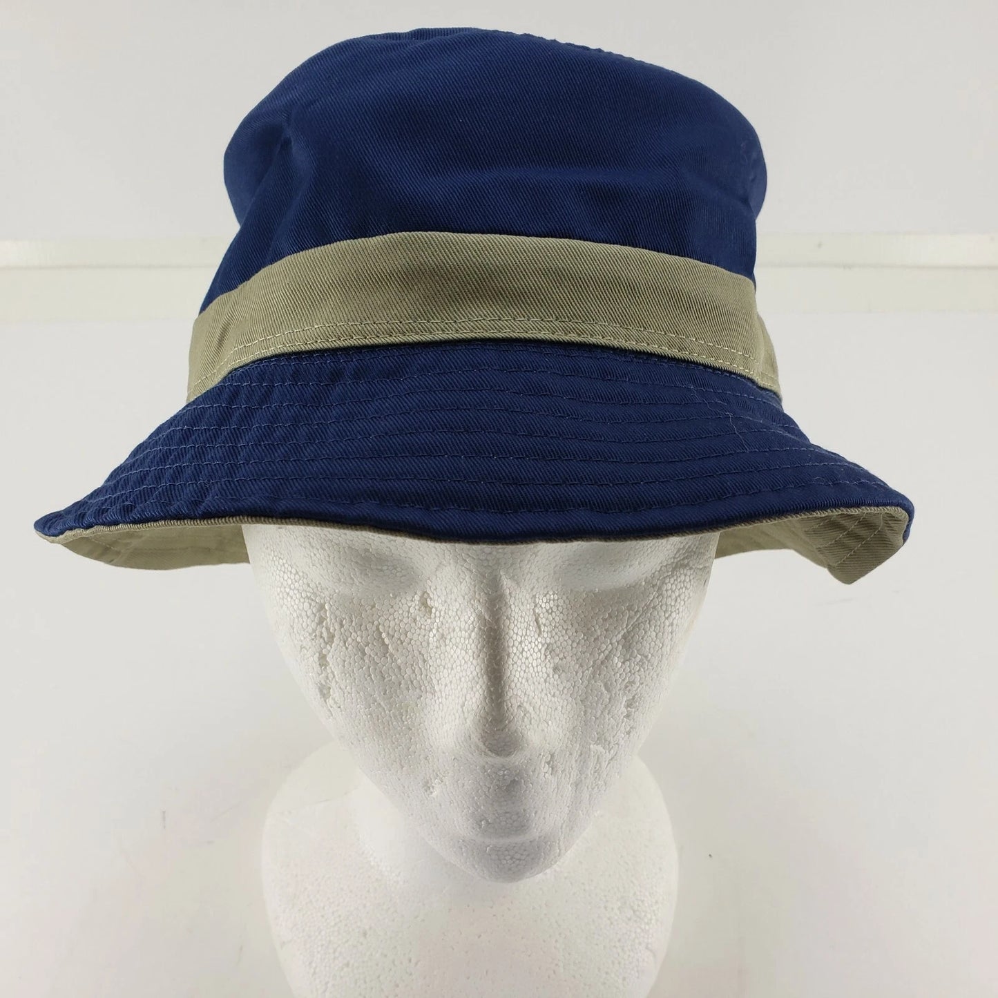 Reversible Bucket Fishing Hat Khaki Navy Cooling Action One Size Cotton 2" Brim