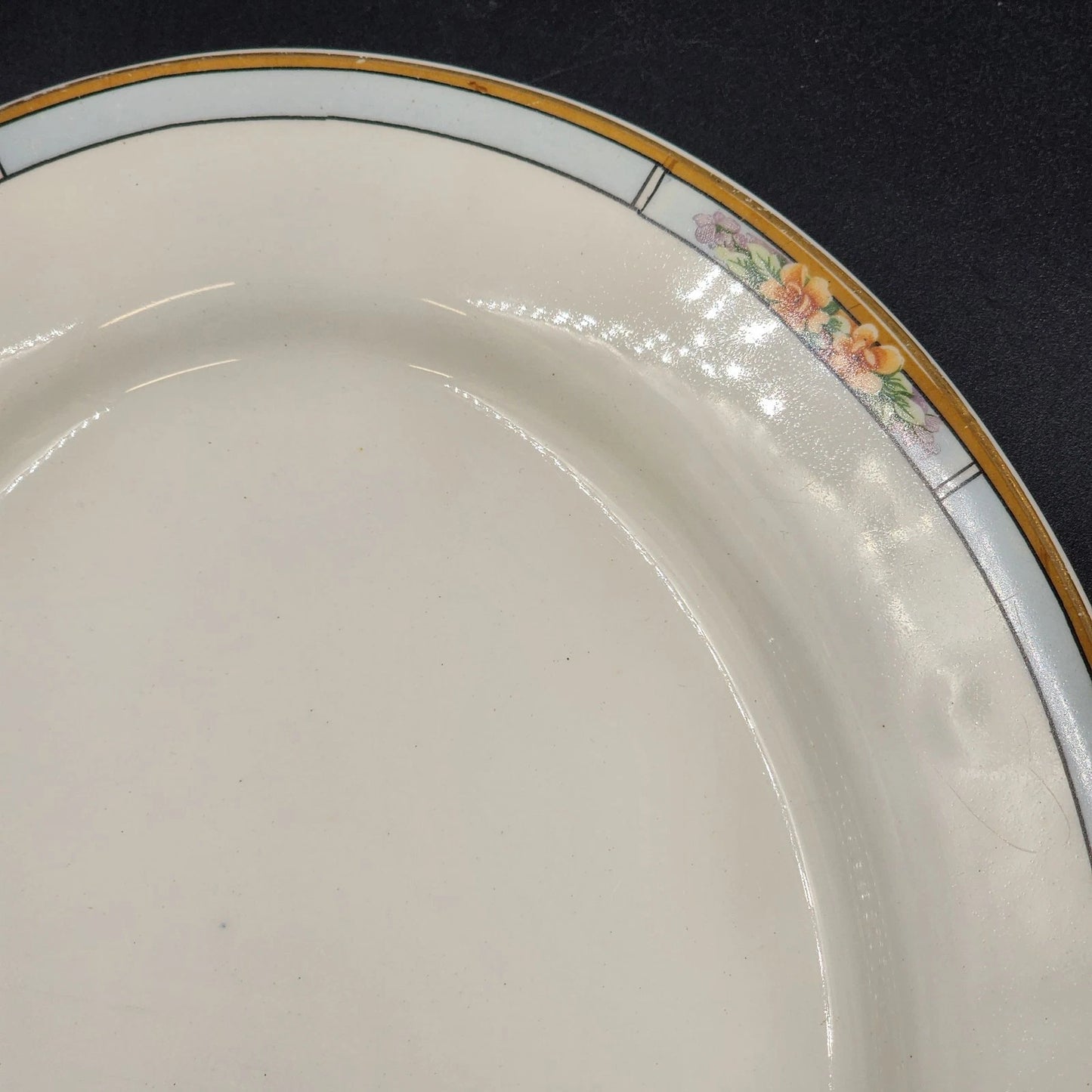 Nebraska Blue Oval Serving Platter 12" England Blue Rim Flower Accent J&G Meakin
