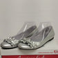 American Eagle Cora Ballet Flats Ruffled Sandals Women's 9 Silver