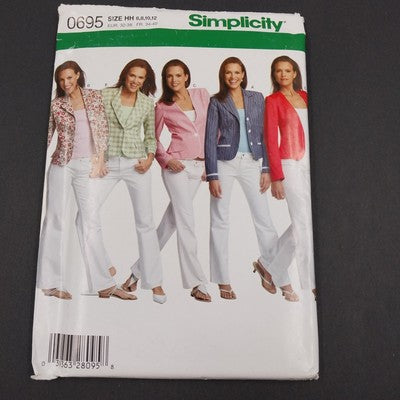 Simplicity 0695 Vintage Sewing Pattern 1980s Misses Petite Jacket Size HH 6 - 12