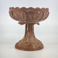 Greentown Chocolate Glass Compote Cactus Pattern Pedestal Scalloped 1890's Vtg